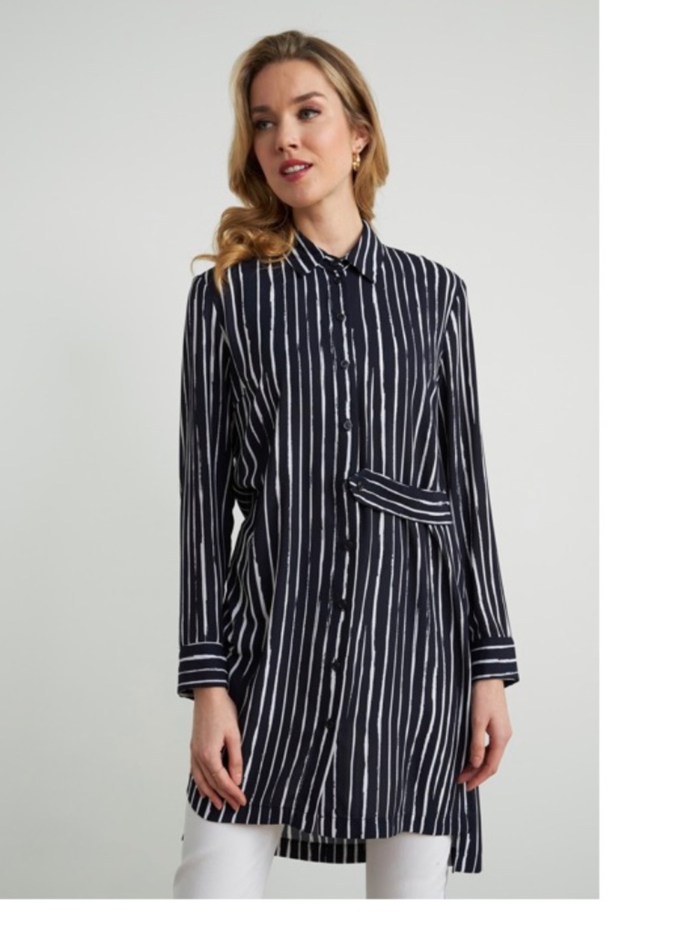 NWT Joseph Ribkoff Striped Tunic Size 20 Navy White 212082
